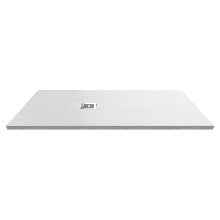 Nuie Pearlstone 1600 x 900mm Slate Rectangular Shower Tray - White