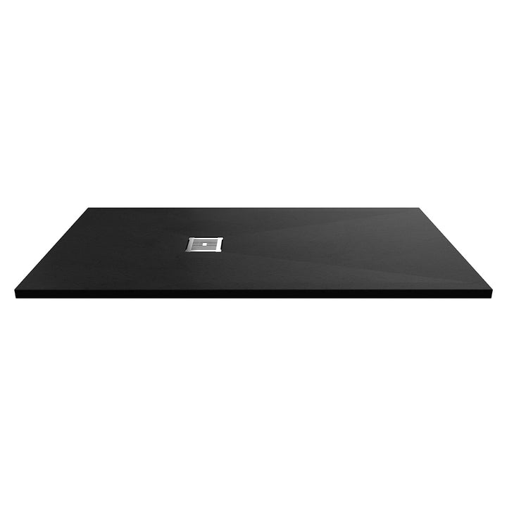 Nuie Pearlstone 1600 x 800mm Slate Rectangular Shower Tray - Black