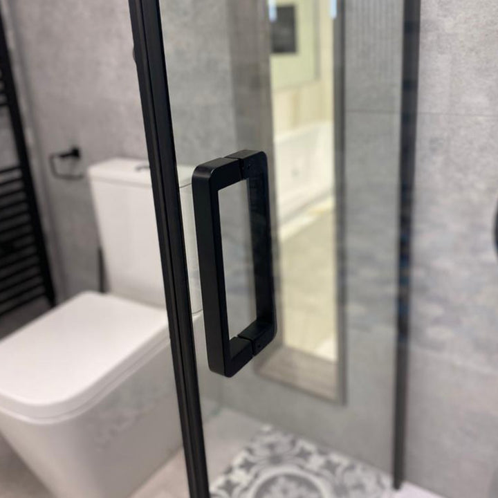 Noir Black Frameless 1200mm Sliding Shower Door