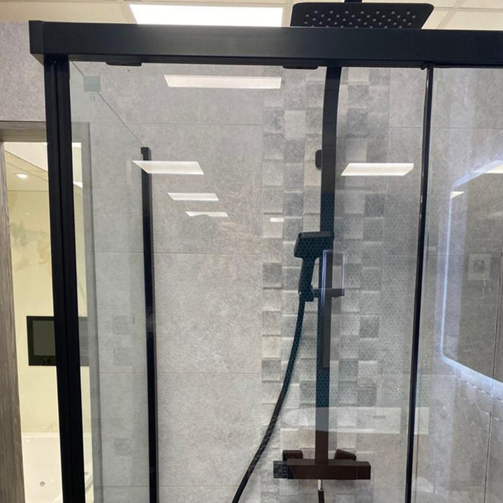 Noir Black Frameless 1200mm Sliding Shower Door