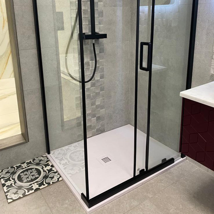 Noir Black Frameless 1200mm Sliding Shower Door
