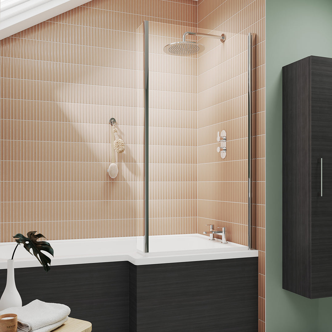 Nuie Pacific Hinged L-Shaped Bath Screen
