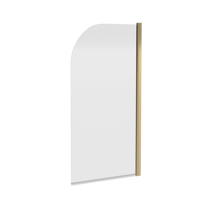Hudson Reed Pacific Hinged Round Bath Screen - Brushed Brass