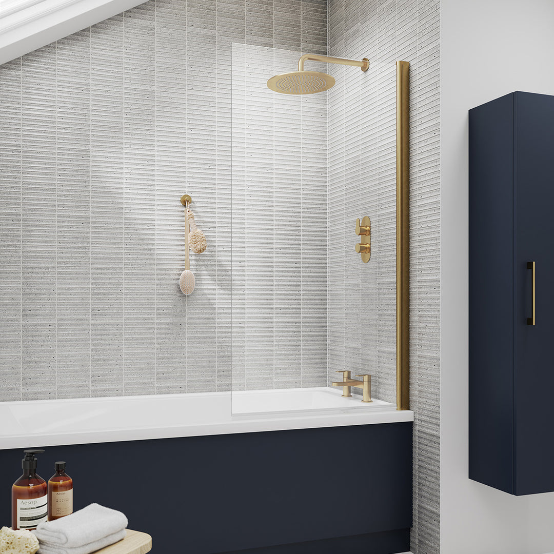 Austin Matt Green Shower Bath Suite - Brushed Brass