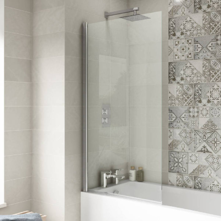 Austin Matt Anthracite Shower Bath Suite - Chrome