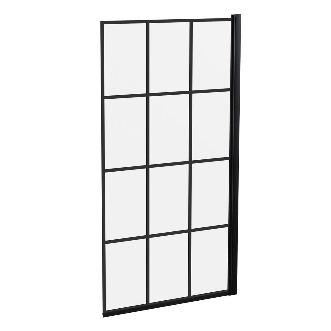 Nuie Square Framed Bath Screen - Black