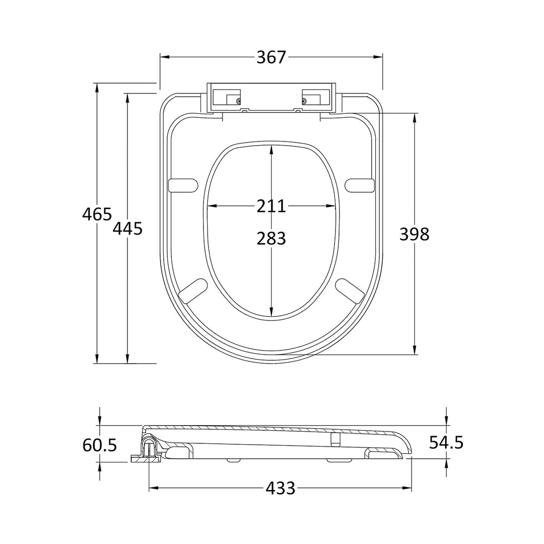 Nuie D Shaped Soft Close Toilet Seat