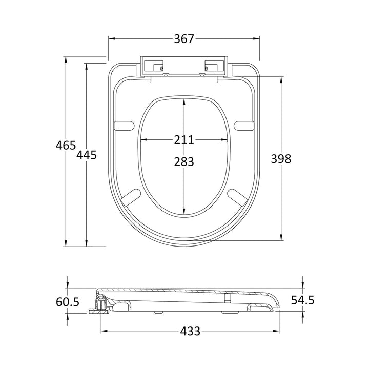 Nuie D Shaped Soft Close Toilet Seat