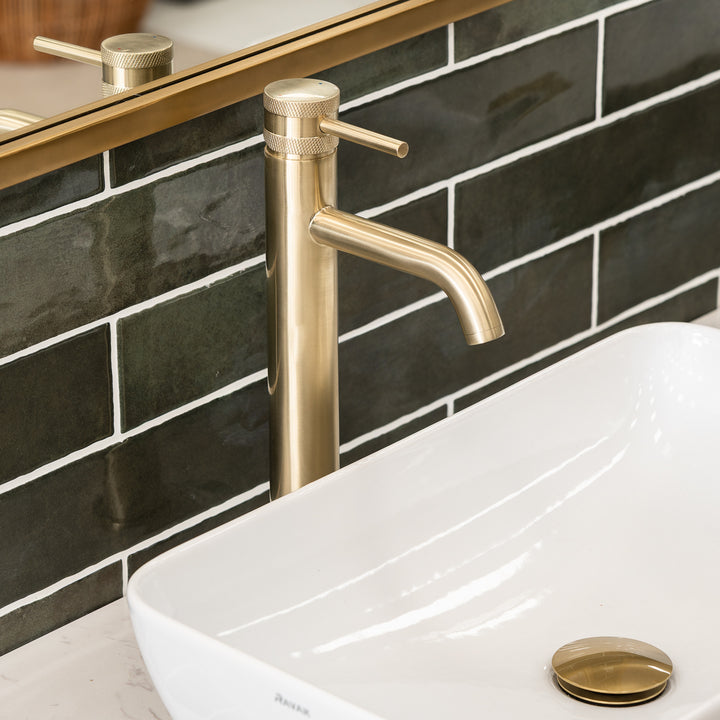 Eliseo Ricci Exclusiv Tall Mono Basin Mixer - Brushed Brass