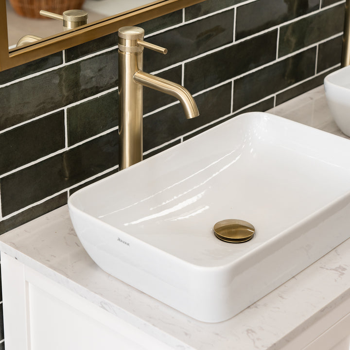 Eliseo Ricci Exclusiv Tall Mono Basin Mixer - Brushed Brass