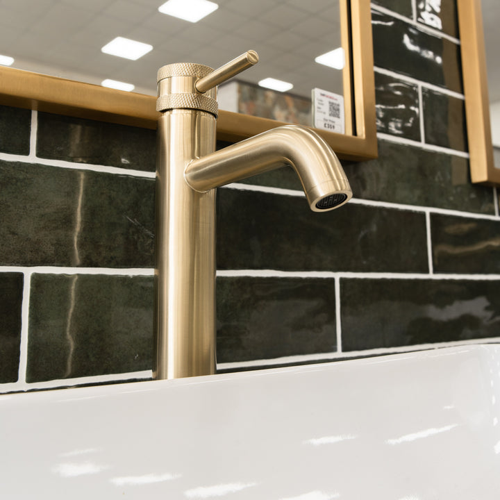 Eliseo Ricci Exclusiv Tall Mono Basin Mixer - Brushed Brass