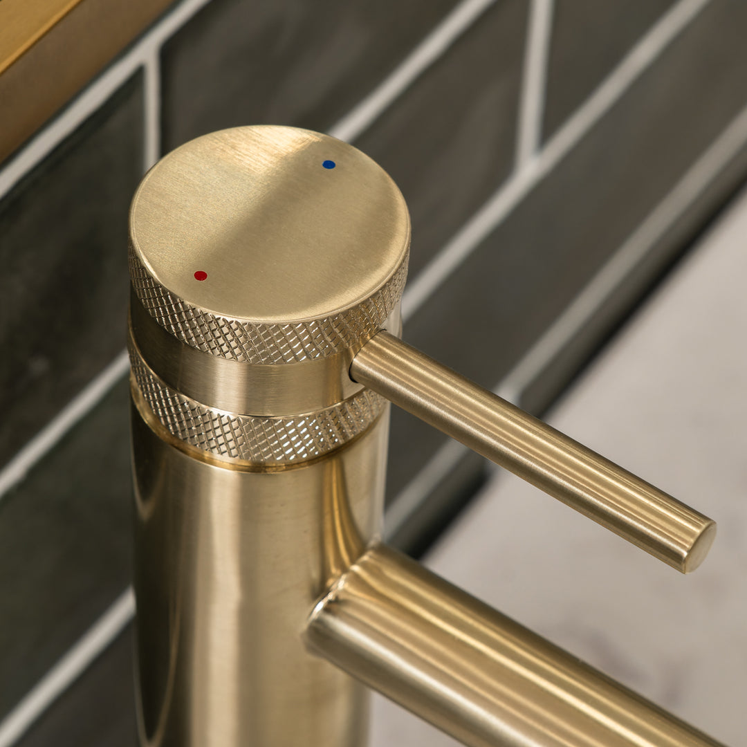 Eliseo Ricci Exclusiv Tall Mono Basin Mixer - Brushed Brass