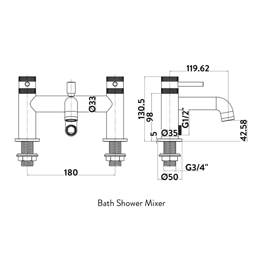 Eliseo Ricci Exclusiv Bath Shower Mixer - Black