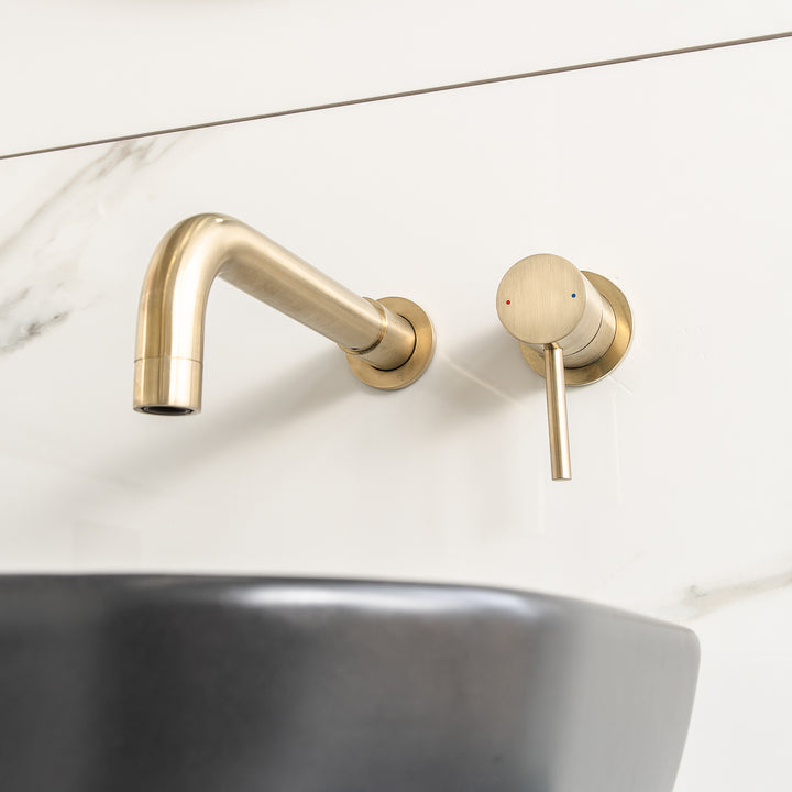 Eliseo Ricci Exclusiv Wall Mounted Basin Mixer - Brushed Brass