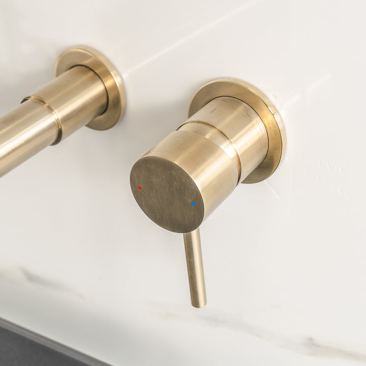 Eliseo Ricci Exclusiv Wall Mounted Basin Mixer - Brushed Brass