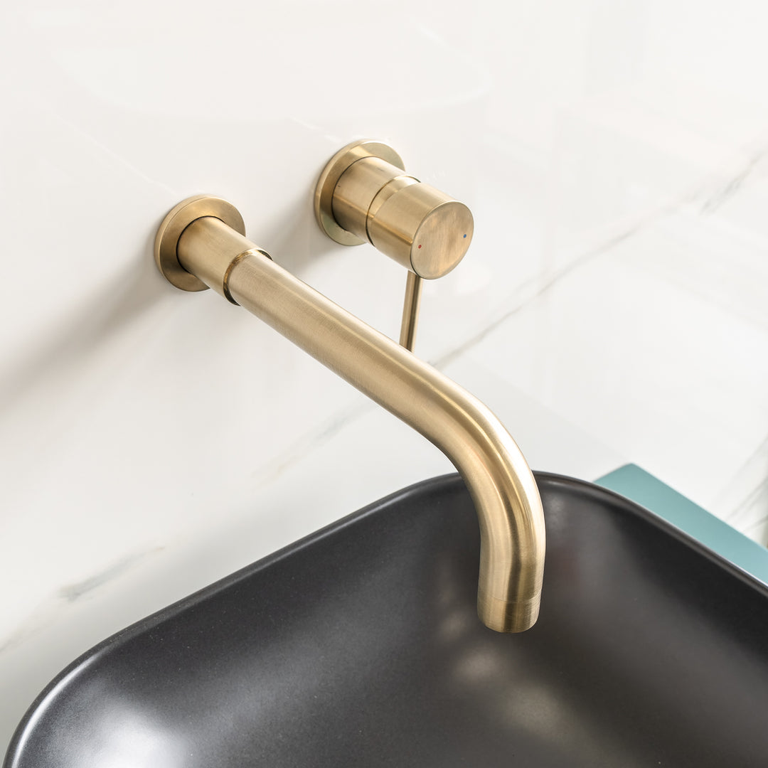 Eliseo Ricci Exclusiv Wall Mounted Basin Mixer - Brushed Brass