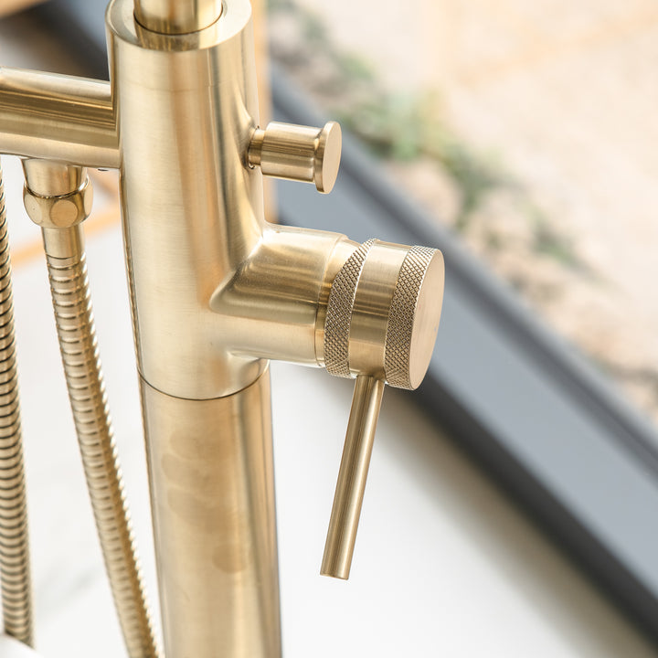 Eliseo Ricci Exclusiv Freestanding Bath Shower Mixer - Brushed Brass