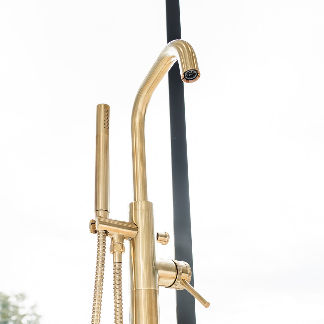 Eliseo Ricci Exclusiv Freestanding Bath Shower Mixer - Brushed Brass