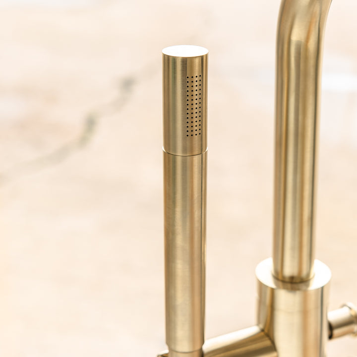 Eliseo Ricci Exclusiv Freestanding Bath Shower Mixer - Brushed Brass
