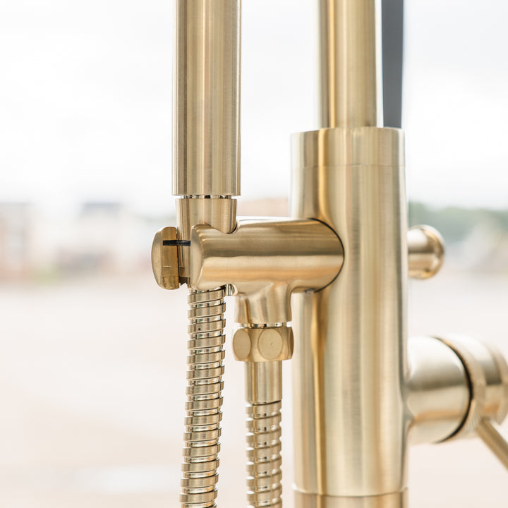 Eliseo Ricci Exclusiv Freestanding Bath Shower Mixer - Brushed Brass