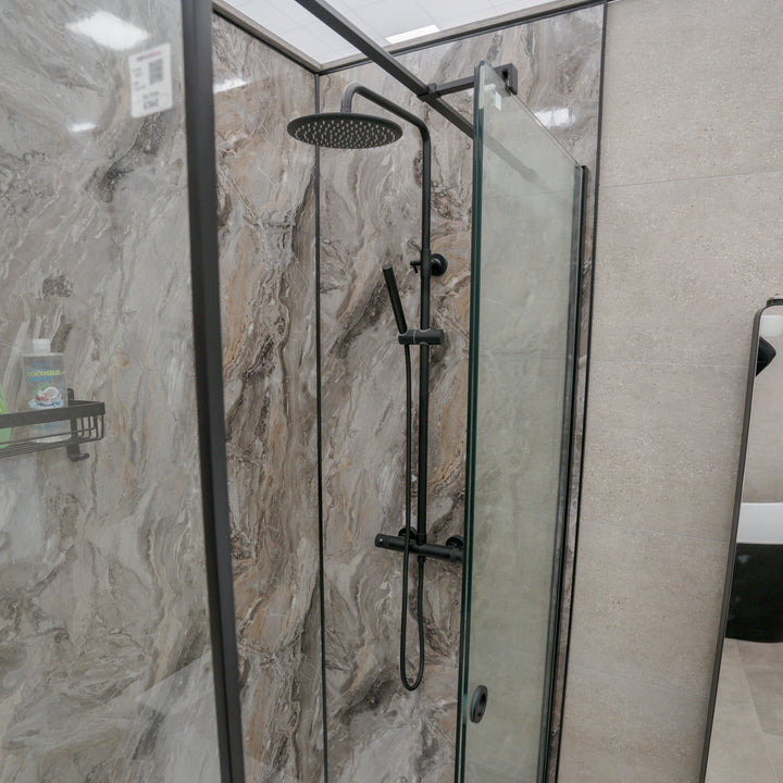 Eliseo Ricci Exclusiv Round Rigid Riser Shower - Black