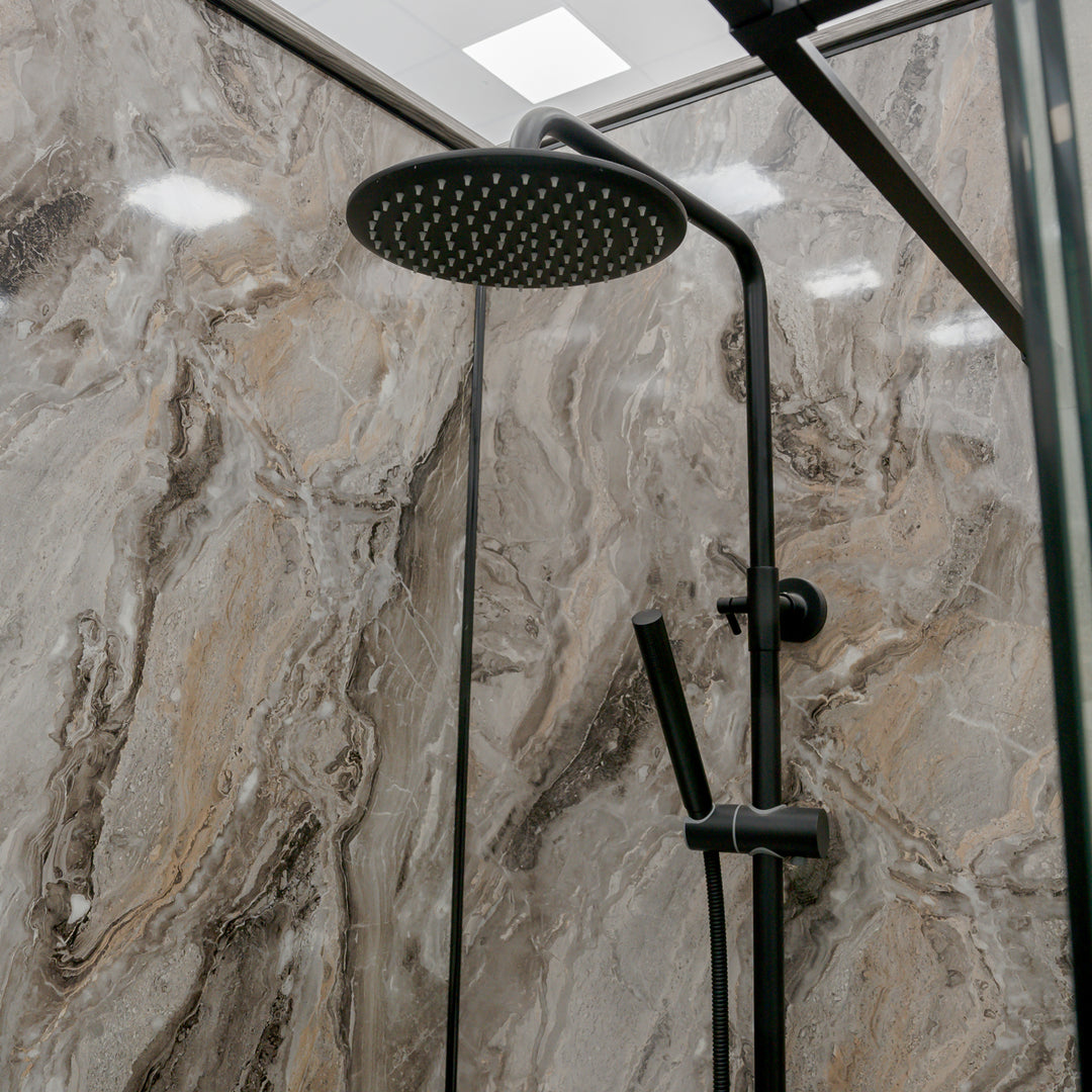 Eliseo Ricci Exclusiv Round Rigid Riser Shower - Black