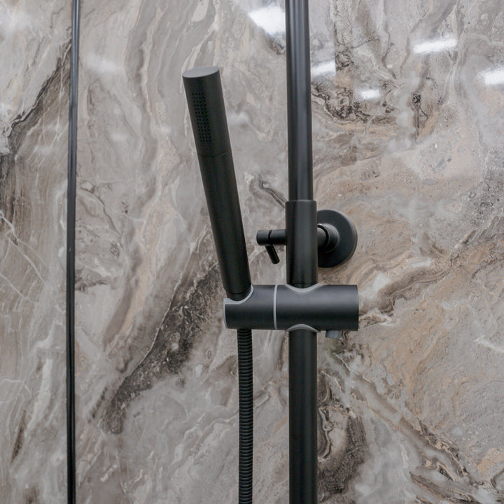 Eliseo Ricci Exclusiv Round Rigid Riser Shower - Black