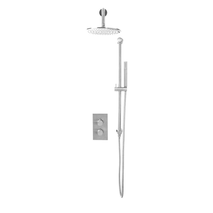 Eliseo Ricci Exclusiv Round Handle, Head &amp; Handset Riser Shower - Chrome