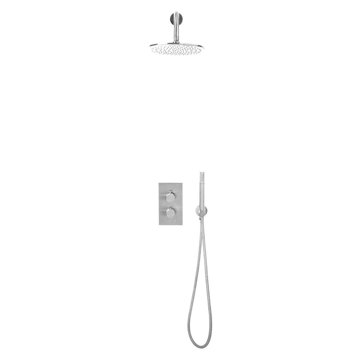 Eliseo Ricci Exclusiv Round Handle, Head &amp; Mounted Bracket Riser Shower - Chrome