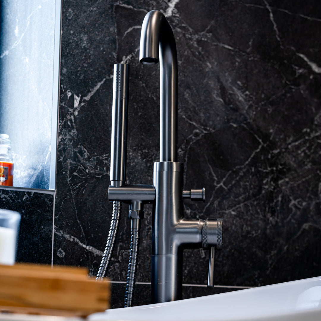 Eliseo Ricci Exclusiv Freestanding Bath Shower Mixer - Gunmetal