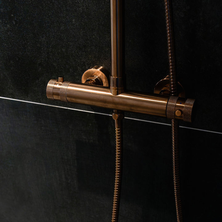Eliseo Ricci Exclusiv Round Rigid Riser Shower - Brushed Bronze