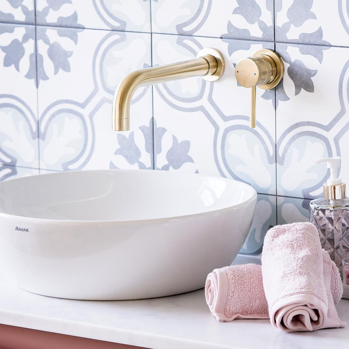 Eliseo Ricci Exclusiv Wall Mounted Basin Mixer - Brushed Brass