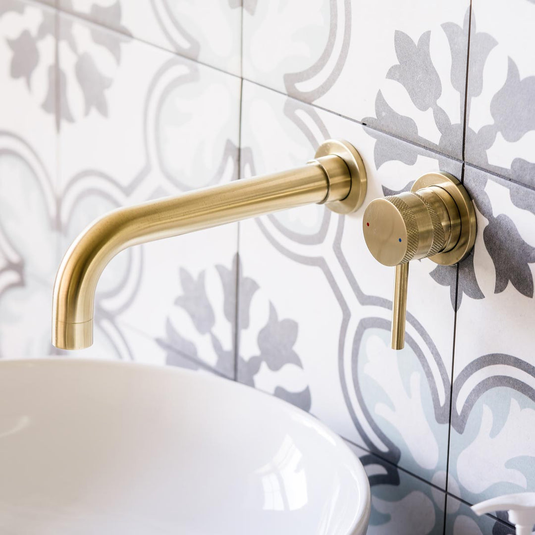 Eliseo Ricci Exclusiv Wall Mounted Basin Mixer - Brushed Brass