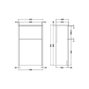 500 WC Unit 235 Deep - Halifax Oak - Technical drawing