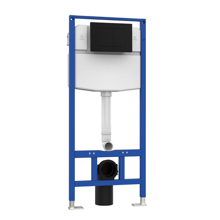 Objekt Ceramica 1.13m Slim Line Wall Hung WC Frame with Matt Black Flush Plate