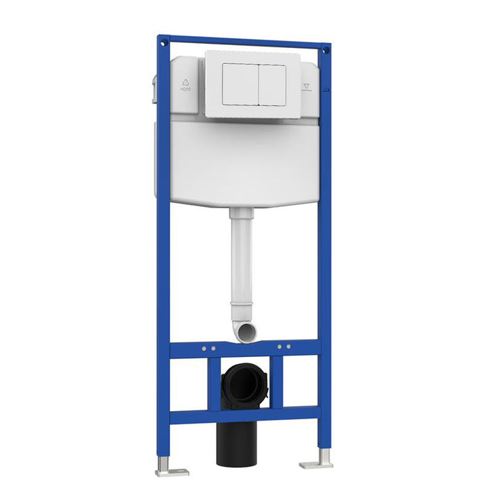 Objekt Ceramica 1.13m Slim Line Wall Hung WC Frame with Matt White Flush Plate
