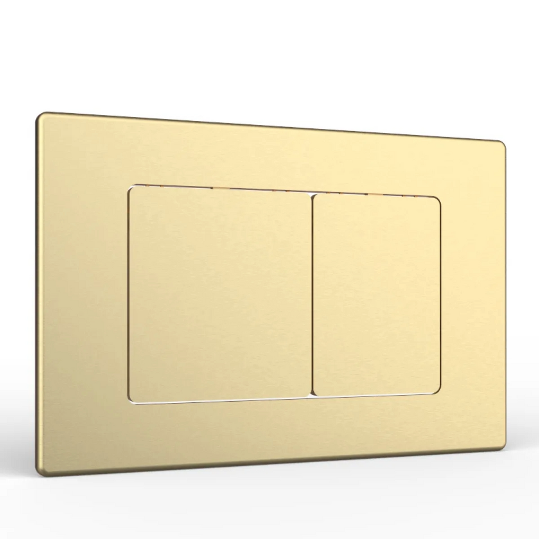Vitra Integra Square Rimless Wall Hung Pan &amp; Frame Bundle - Brushed Brass