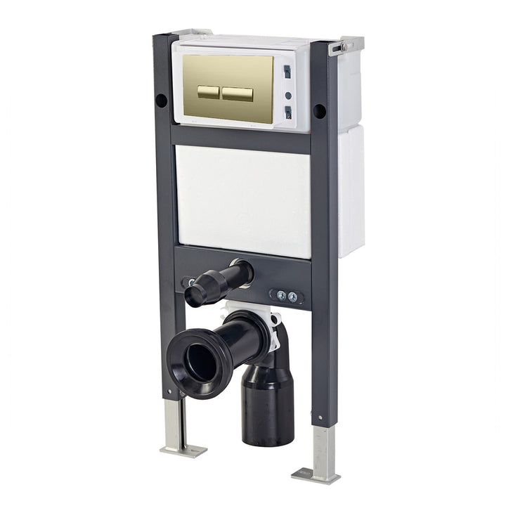 Objekt Ceramica 113cm WH WC Frame with Brushed Brass Flush Plate