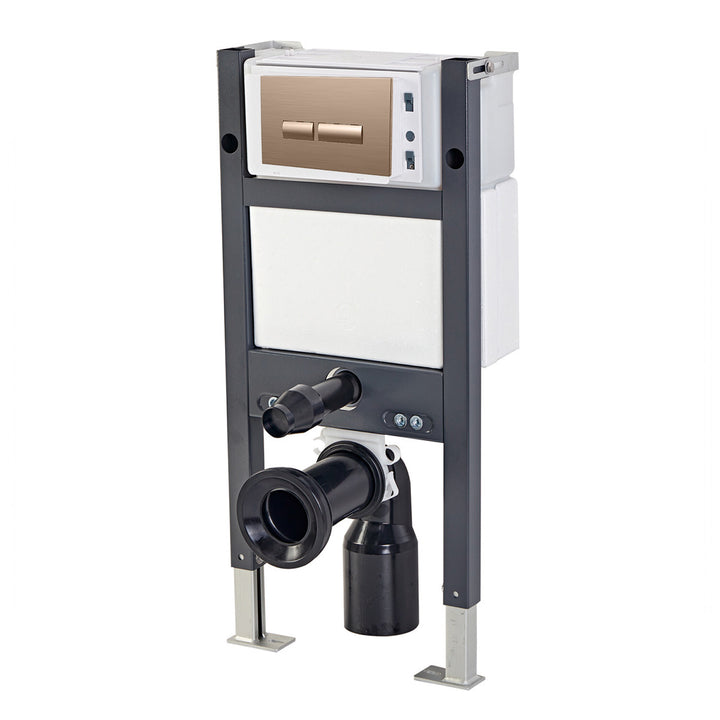 Objekt Ceramica 82cm WH WC Frame with Brushed Bronze Flush Plate