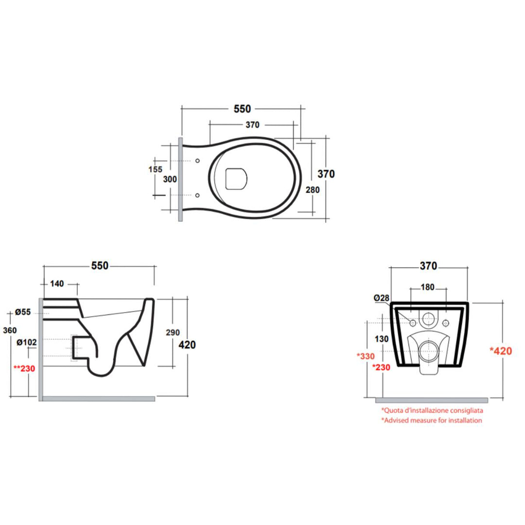 Olympia Formosa 2.0 Rimless Wall Hung Toilet &amp; Soft Close Seat