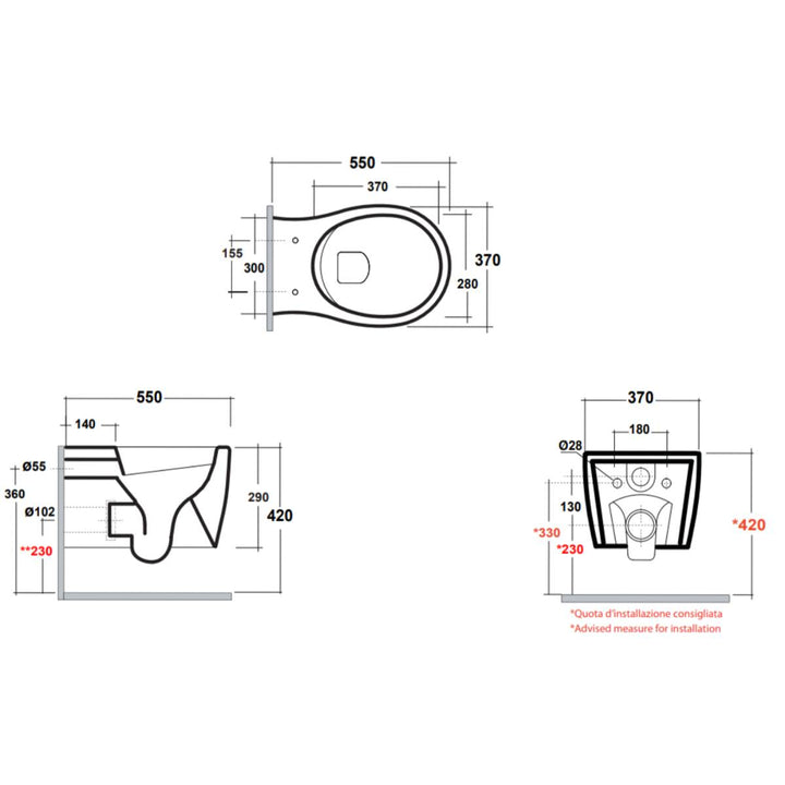 Olympia Formosa 2.0 Rimless Wall Hung Toilet &amp; Soft Close Seat