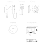 Aqualisa Optic Q Smart Shower Concealed With Adj Head - Hp/Combi - Technical drawing
