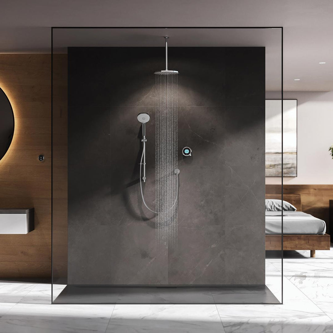 Aqualisa Optic Q Smart Shower Concealed With Adj And Ceiling Fixed Head - Hp/Combi