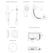Aqualisa Optic Q Smart Shower Exposed With Bath Fill - Hp/Combi - Technical drawing