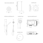 Aqualisa Optic Q Smart Shower Exposed With Adj And Ceiling Fixed Head - Hp/Combi - Technical drawing