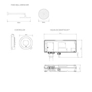 Aqualisa Optic Q Smart Shower Concealed With Fixed Head - Gravity Pumped - Technical drawing