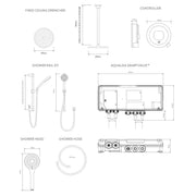 Aqualisa Optic Q Smart Shower Concealed With Adj And Ceiling Fixed Head - Gravity Pumped - Technical drawing