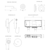 Aqualisa Optic Q Smart Shower Concealed With Adj And Wall Fixed Head - Gravity Pumped - Technical drawing