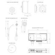 Aqualisa Optic Q Smart Shower Exposed With Adj And Ceiling Fixed Head - Gravity Pumped - Technical drawing