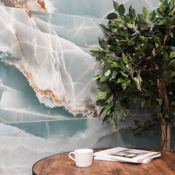 Onyx Turquoise 60 x 120cm Polished Rectified Tile - 1.44sqm perbox
